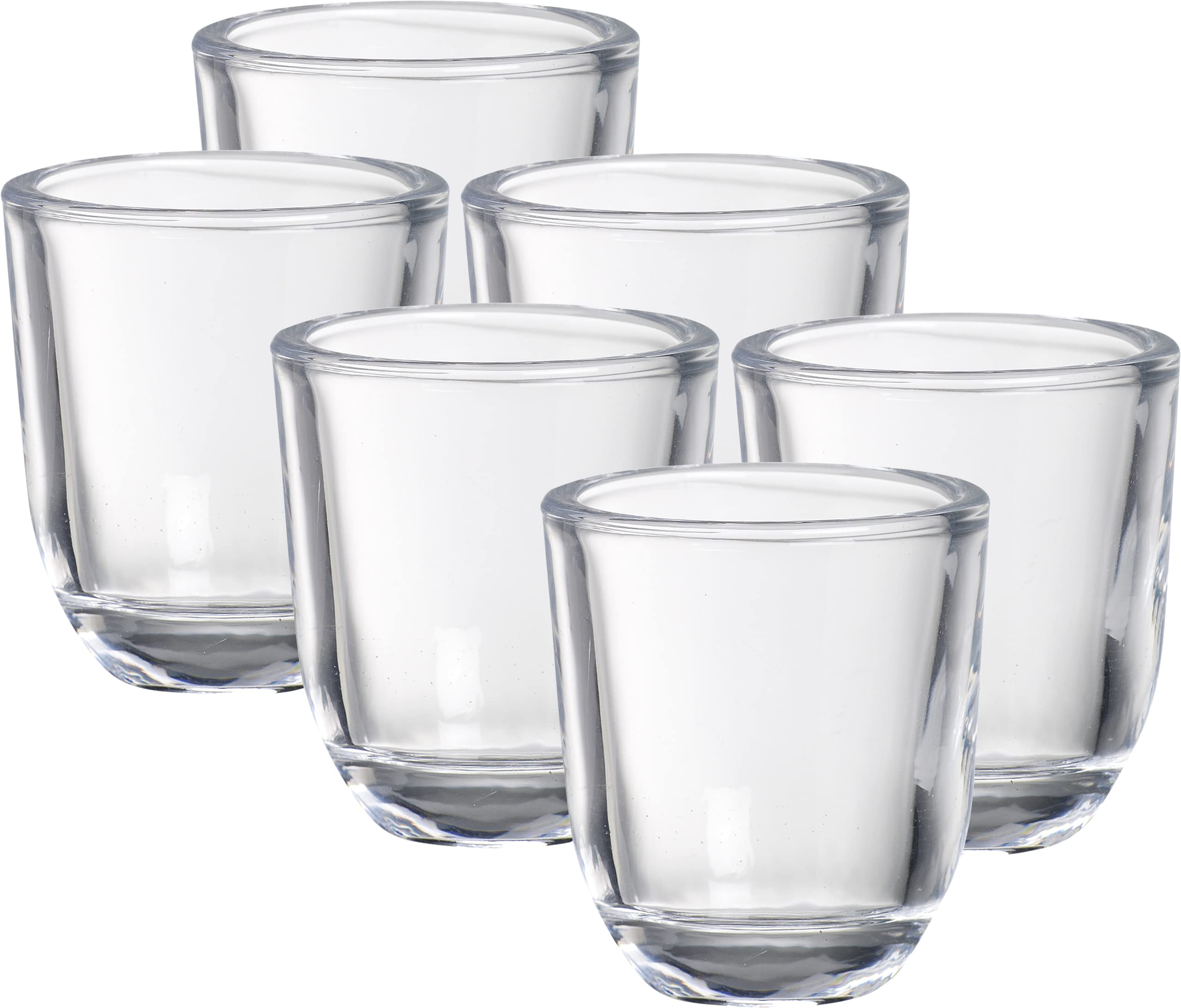 Bolsius - Glass Holder for Votive Candles - 6 pieces - 6.5 cm - Round - Votive Candle Holder - Transparent Glass - Decoration - Home Accessory