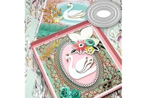 Alinacutle 9pc Oval Frame with Teardrop Borders Die Cuts for Card Making,Metal Cutting Die Stencils, Nesting Frame Diecuts