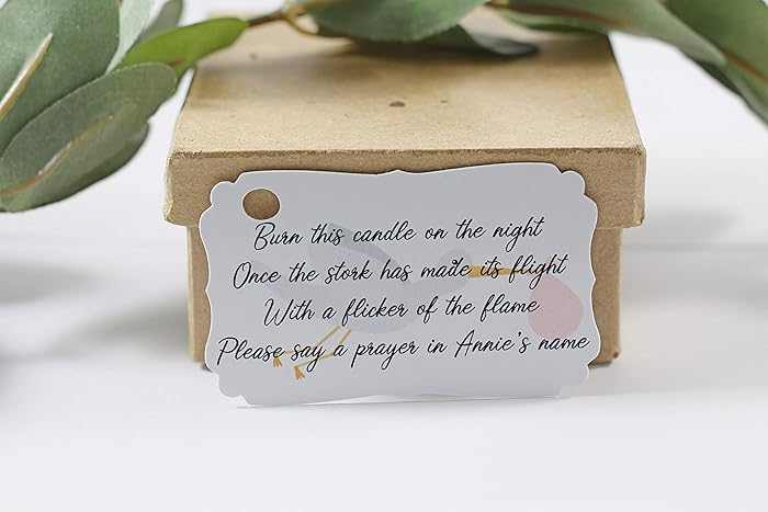 Amazon Com Baby Girl Shower Tags Candle Favor Tags Set Of 20