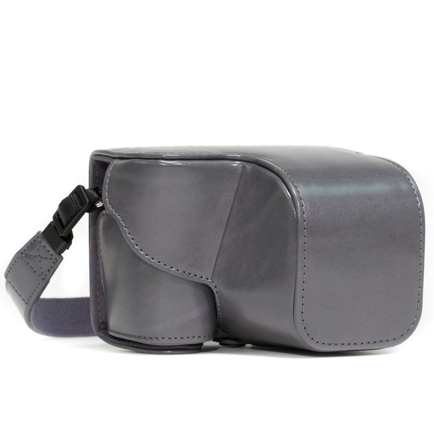 MegaGear MG677 Sony Alpha A6300, A6000 (16-50 mm) Ever Ready Leather Camera Case and Strap - Gray