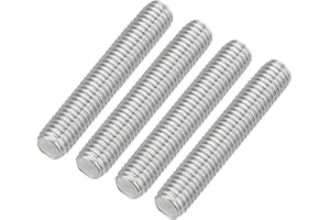 uxcell 4Pcs Fully Threaded Rod, M8 x 45mm 304 Stainless Steel Right Hand Thread Bar Studs M8-1.25 Thread Pitch for Furniture 