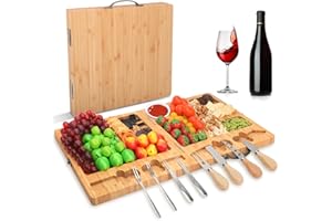 Guvarog Charcuterie Board Cheese Board and Knife Set Charcuterie Boards Cheese Board Set Charcuterie Accessories Set Cheese K
