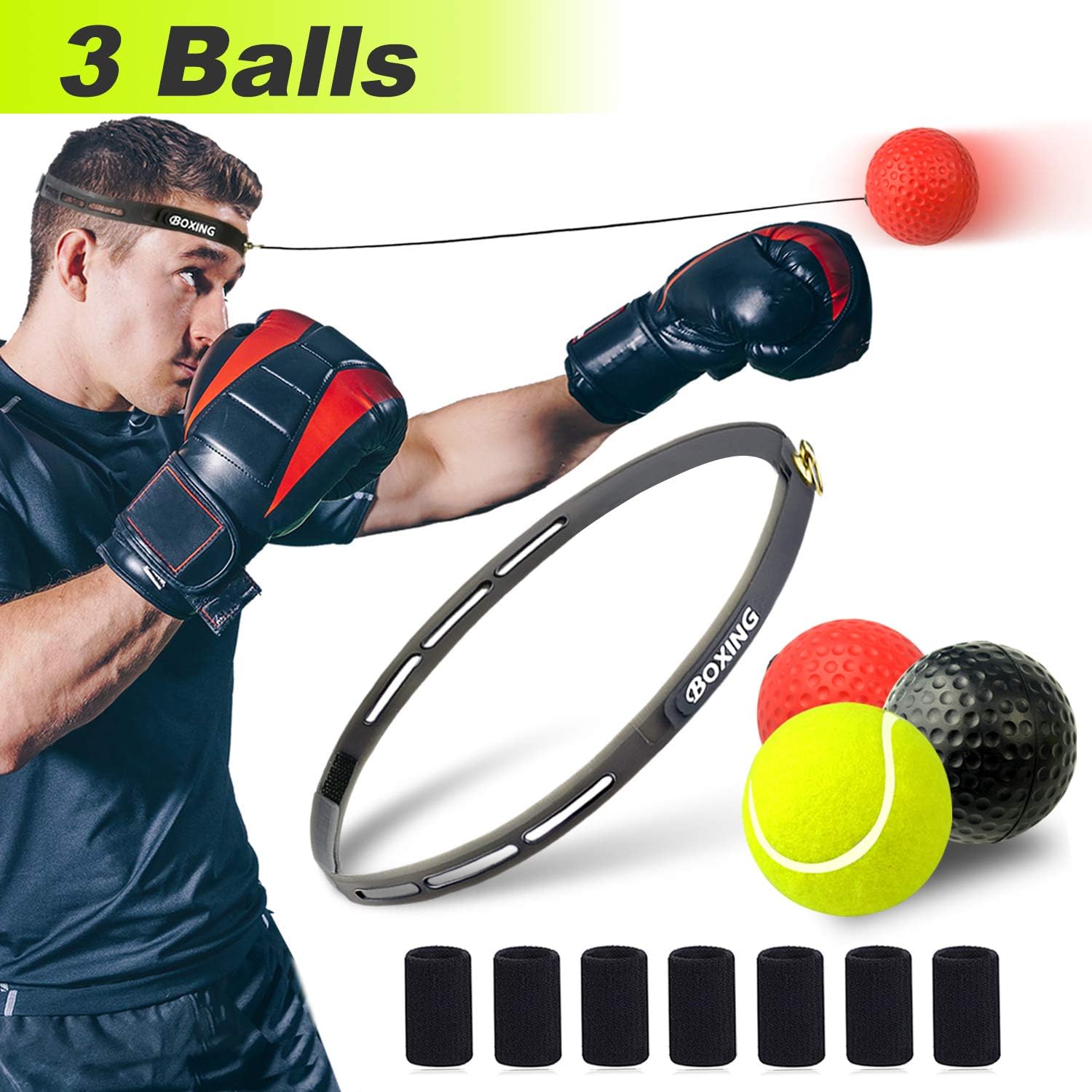 SUHINFE Boxing Reflex Balls for Hand Eye Coordination, Boxing Balls for Indoor Sports
