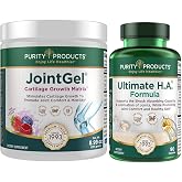 Purity Products Bundle - JointGel (Berry Flavor) + Ultimate HA Joint Gel Berry Powder (Bioactive Collagen Peptides + MSM) - Ultimate H.A. (BioCell Collagen, Quercetin, Hyaluronic Acid + More)