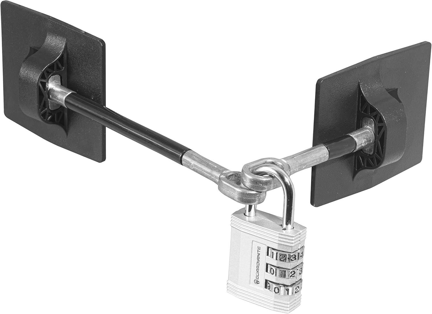 Refrigerator Door Lock with Combination Padlock Black (Silver