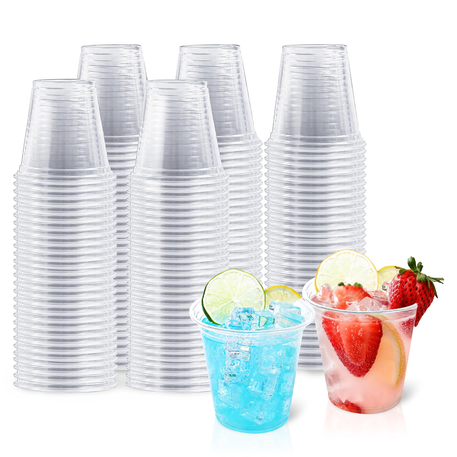 Photo 1 of BYSNOW 500 Pack 9 oz Clear Plastic Cups, Thickened Disposable Drink Clear Cups for Party, Higher Heat Resistance Drinking Cup for Wine, Juice, Fruit and Cold/Hot Beverages