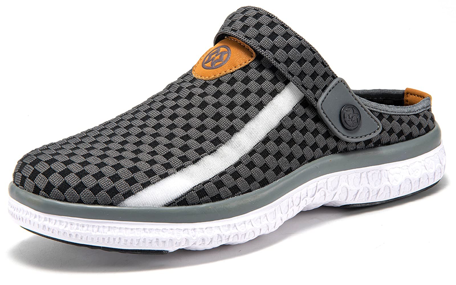 Clogs Hausschuhe Herren Damen Pantoletten Gartenschuhe Sommer Gartenclogs Atmungsaktiv rutschfest Sandalen, Dunkelgrau, 43 EU