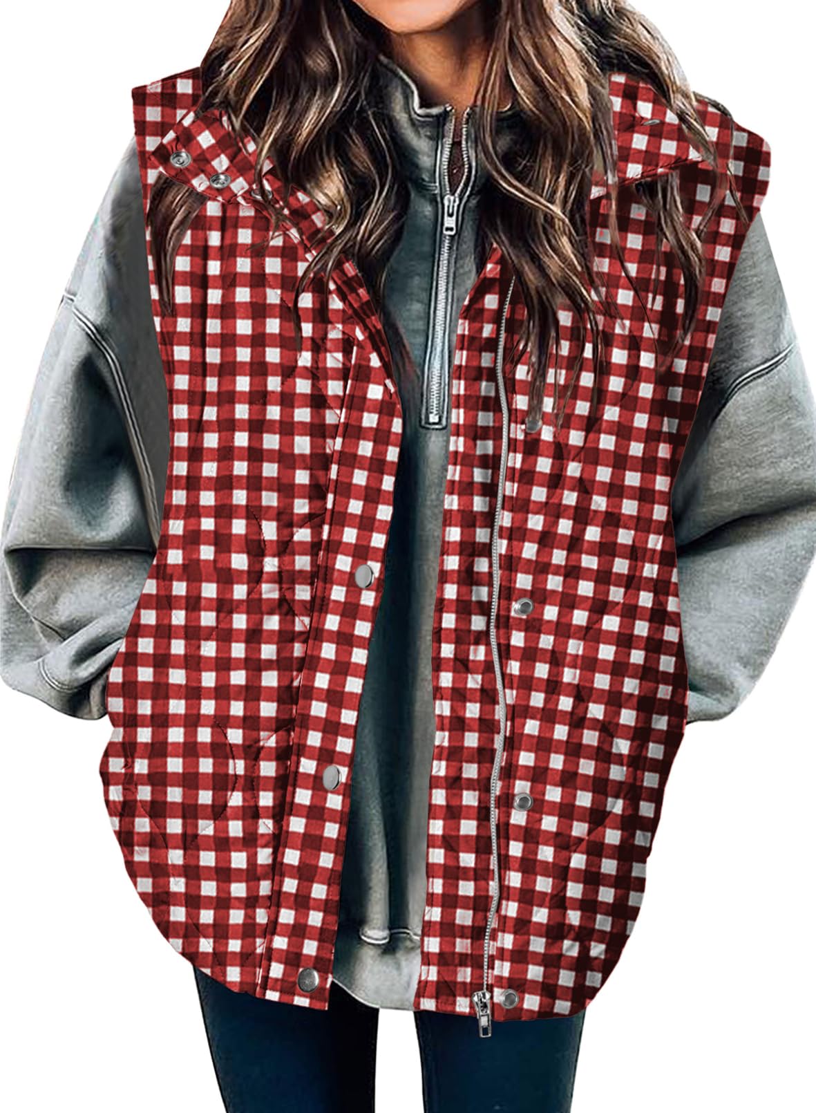 EVALESS Womens Fashion Cropped Puffer Vest Fall