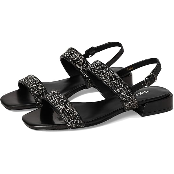 (取寄) ヴァネリ レディース  Vaneli women Livana Black Nappa Amazon.com | Vaneli Women's Livana Heeled Sandal, Black Nappa, 5.5