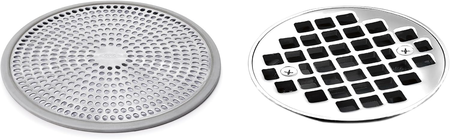 OXO Good Grips Easy Clean Shower Stall Drain Protector - Stainless Steel & Silicone: Home & Kitchen