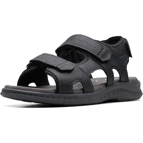 Clarks Hapsford Cove Sandaal black tumbled leather met artikelnummer