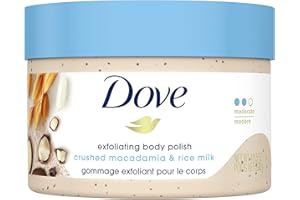 Dove Exfoliating Body Polish moderate exfoliant Macadamia & Rice Milk gentle to skin microbiome 298 g