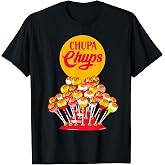 CHUPA CHUPS Retro Candy Brand T-Shirt - Men's Adult Unisex Black Short Sleeve Crew Neck Classic Fit Small