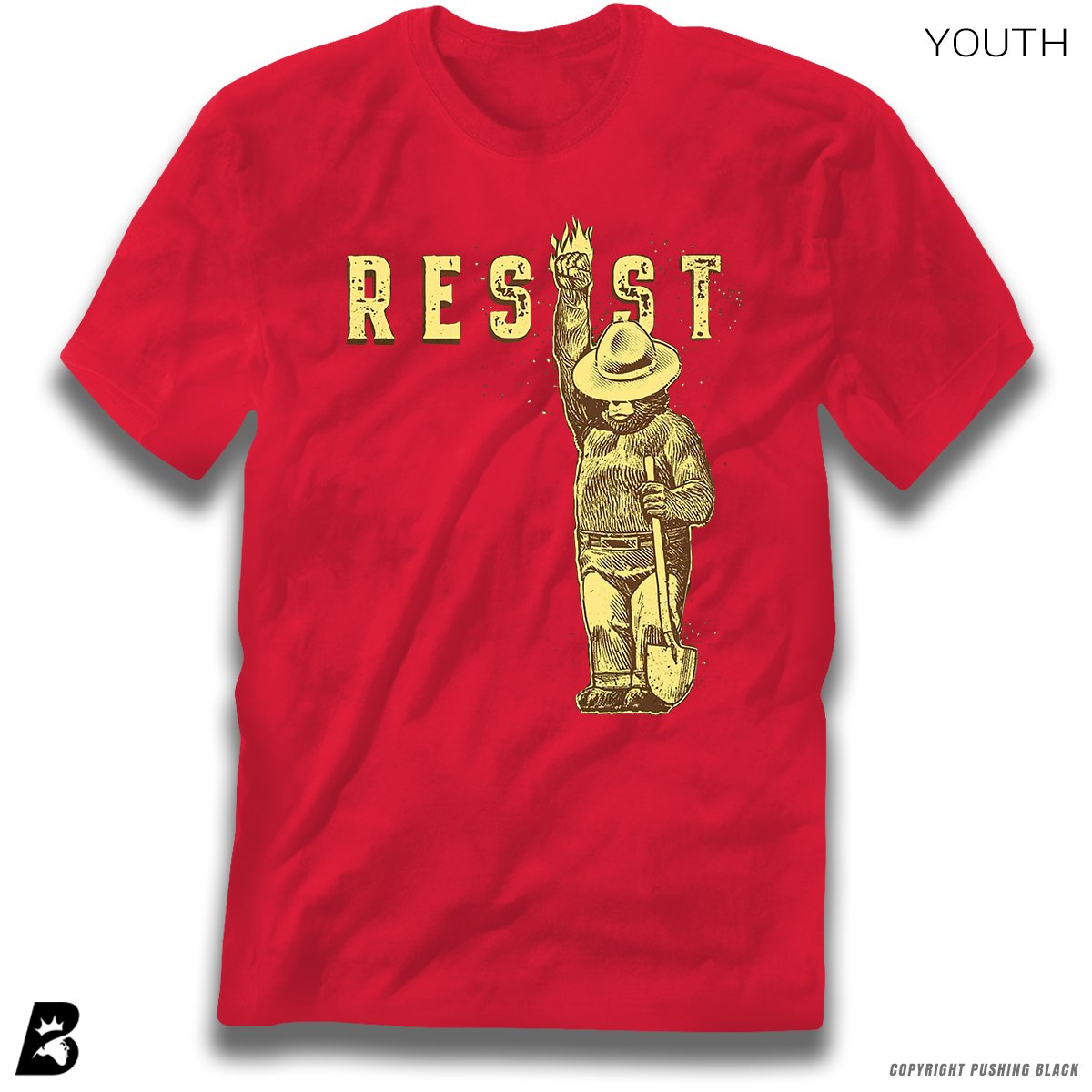 Pushing Black Smokey The Bear 'resist' Ts