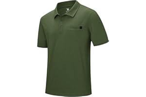 JHMORP Men's Golf Shirts Short Sleeve Stretch Quick Dry Polo T-Shirts with Pocket Tennis Sport