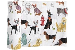 Little Unicorn Premium Cotton Swaddle Baby Blanket | Breathable Fabric | for swaddling, Play, Nursing & More (Woof)