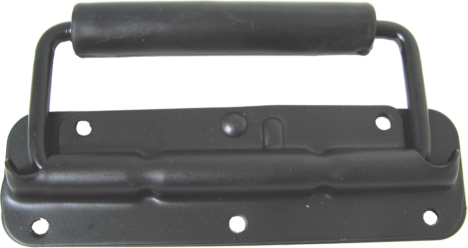 Set of 2 Speaker Cabinet Handles Surface Mount Spring Loaded PA Flip Black Metal Handle 5 9/16" X 1 3/4": Home Audio & Theater