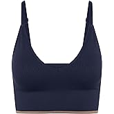 Harper Wilde Lounge Rib Triangle Bralette - Ultra-Soft & Lightweight Deep V Ribbed Bralette