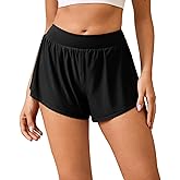 Gefyvcf Women's Athletic Shorts High Waisted Running Shorts Sporty Short Gym Elastic Workout Shorts