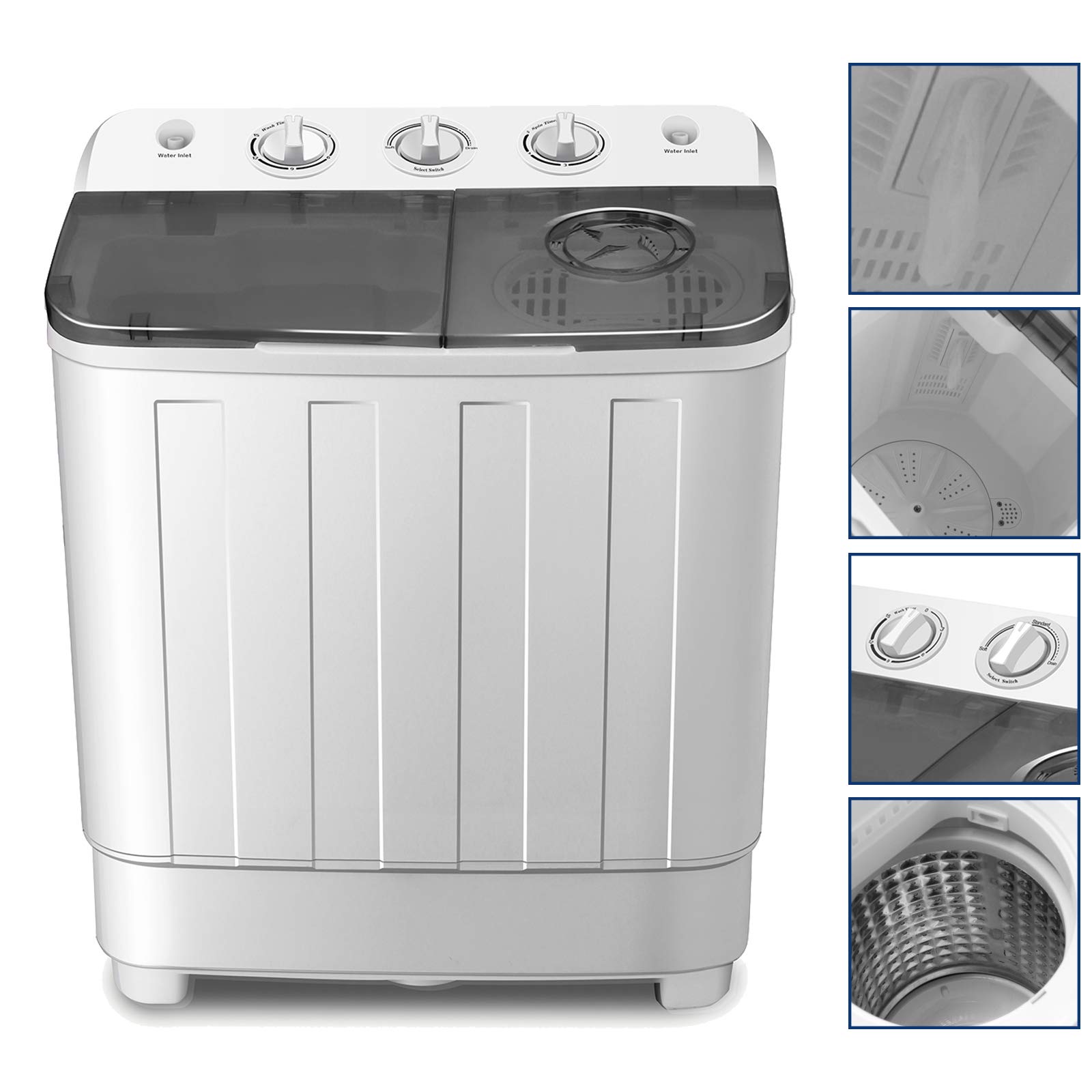 COSVALVE Portable Washing Machine 17lbs Compact Twin Tub Washer