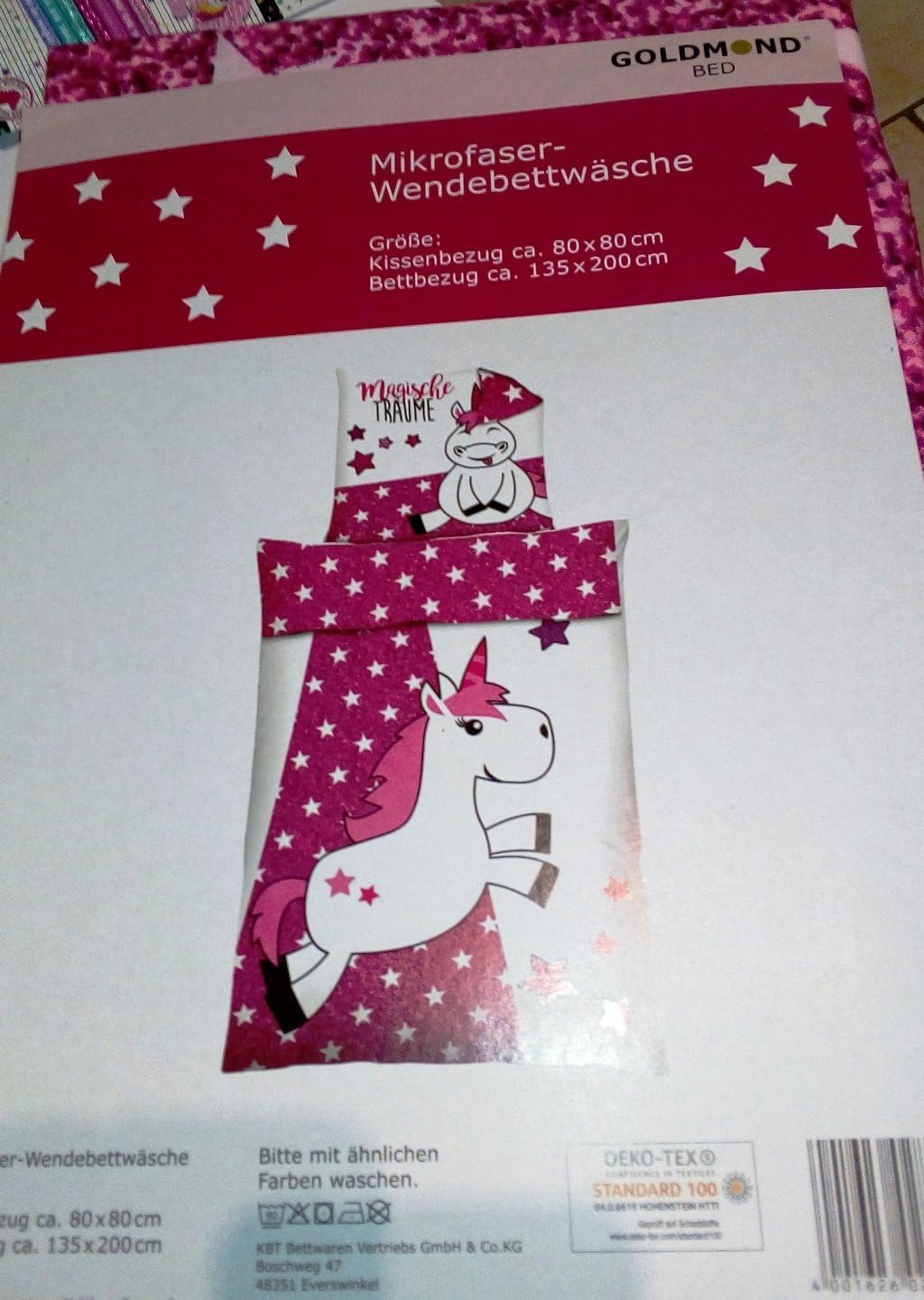 Unicorn Bed Linen Microfibre Reversible Bedding Set Pillowcase + Duvet Cover