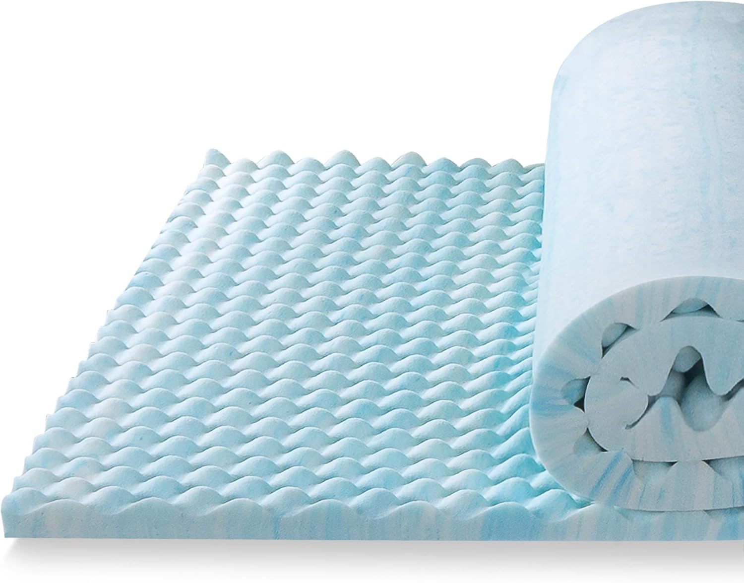 Zinus 2 Inch Swirl Gel Memory Foam Convoluted Mattress Topper / Cooling, Airflow Design / CertiPUR-US Certified, Twin: Home & Kitchen