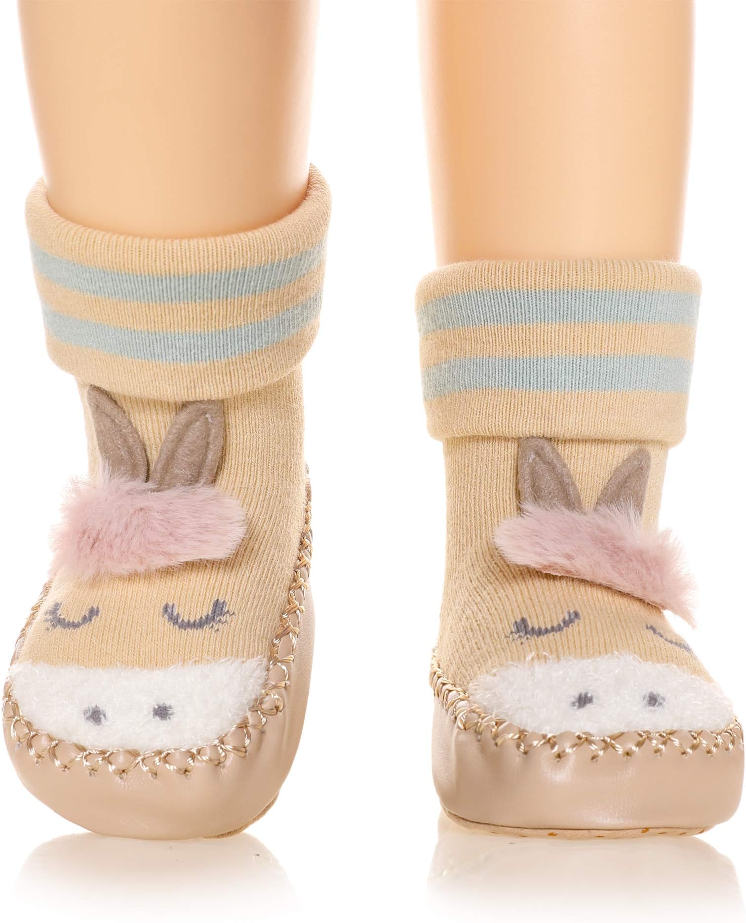 Childrens Toddlers Moccasins Anti-Slip Slipper Floor Cotton Breathable Kids Baby Boys Girls Indoor Outdoor Shoes Socks