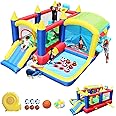 Tzou 7 in 1 Inflatable Bounce House, Toddler Jump Bouncy Castle with Ball Pit for Indoor Outdoor Birthday Party Gifts Multicolor
