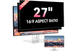 [2-Pack] 27 Inch Computer Privacy Screen Protector for 16:9 Widescreen Monitor, Removable Eye Protection Anti Glare Blue Ligh