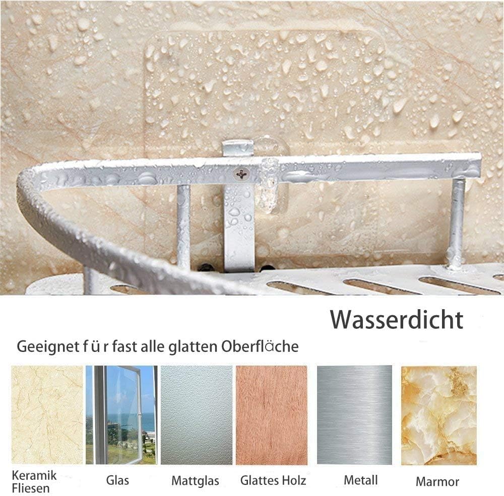 Hawsam No Drilling Bathroom Corner Shelves, Aluminum 2 Tier Shower Shelf Caddy Adhesive Storage Basket for Shampoo (Corner): Kitchen & Dining