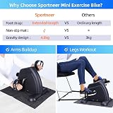 Sportneer Mini Exercise Bike Under Desk Portable Pedal Cycle Adjustable view 3