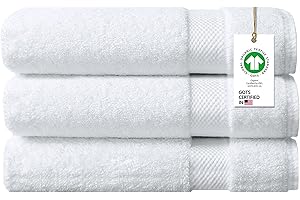 Delara 100% Organic Cotton Towels 650 GSM Plush Feather Touch Quick Dry Bath Sheet, Pack of 3 GOTS Certified, Oeko-Tex Green Certified, Organic Cotton Bath Sheet, 36"X70"