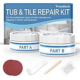 Porcelain Repair Kit White, High-Gloss Porcelain Sink Repair Kit White, Porcelain Chip Fix for Sinks, Tiles on Enamel, Acrylic, Fiberglass, Ceramic, Shower Kit & Tray