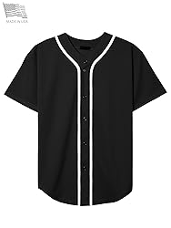 Hat and Beyond Mens Baseball Button Down Jersey