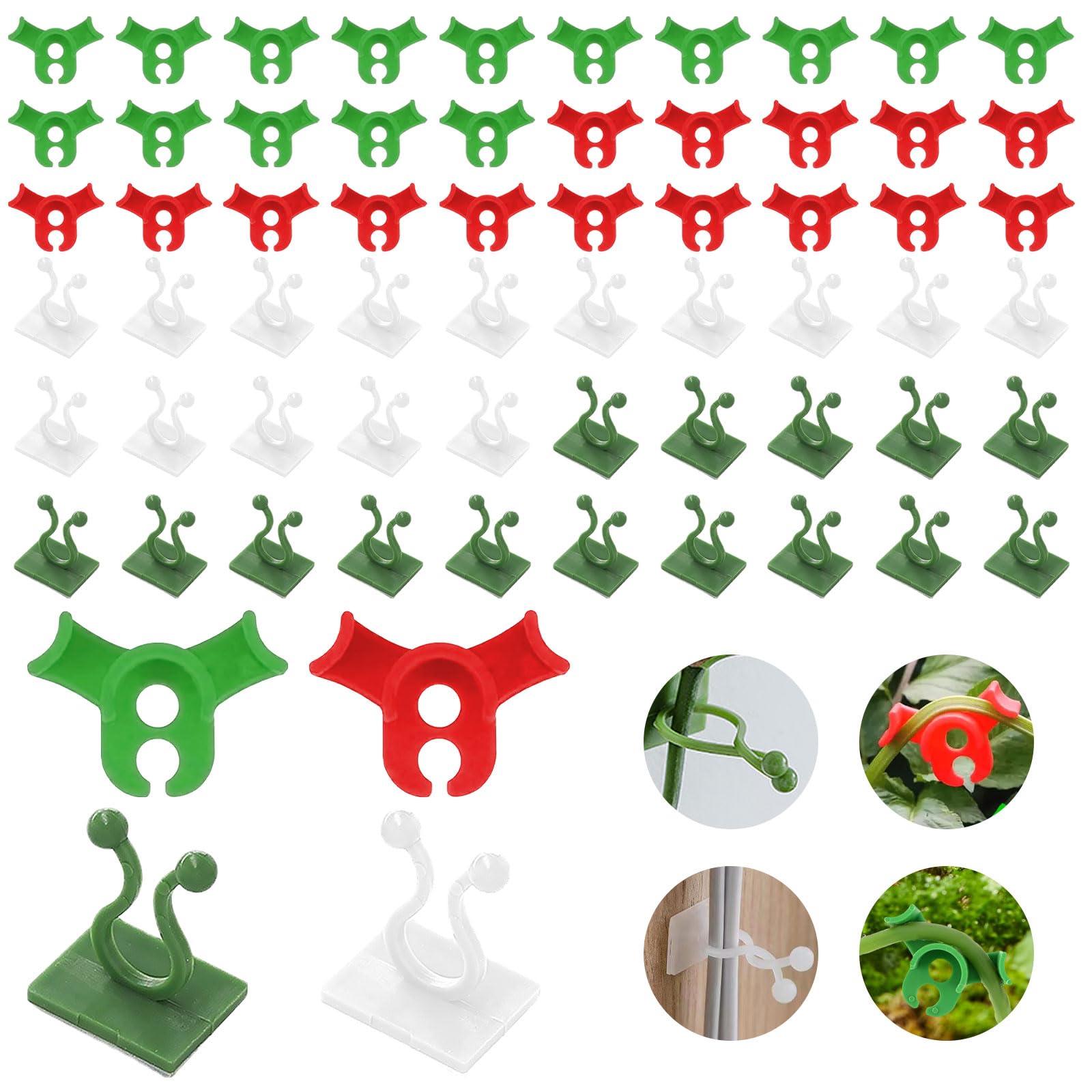 AYNKH 60 Pcs Plant Bender Lst Clips Plant Clips,Vine Holders,90 Degree Low Pressure Plants Clip Trainer,Bend Plant Stems to Change Direction of Growth,Wall Mounting,Climbing Plants Holders