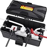 Wowbox Medium Outdoor Electrical Box Waterproof (10.3 x 6X 3.7inch), Black Weatherproof Extension Cord Box w/6 Cable Entry, IP54 Waterproof Outdoor Outlet Covers for Power Strip, Plug