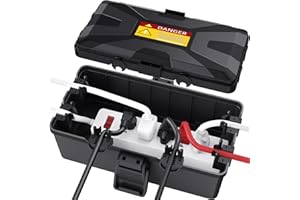 Wowbox Medium Outdoor Electrical Box Waterproof (10.3 x 6X 3.7inch), Black Weatherproof Extension Cord Box w/6 Cable Entry, IP54 Waterproof Outdoor Outlet Covers for Power Strip, Plug