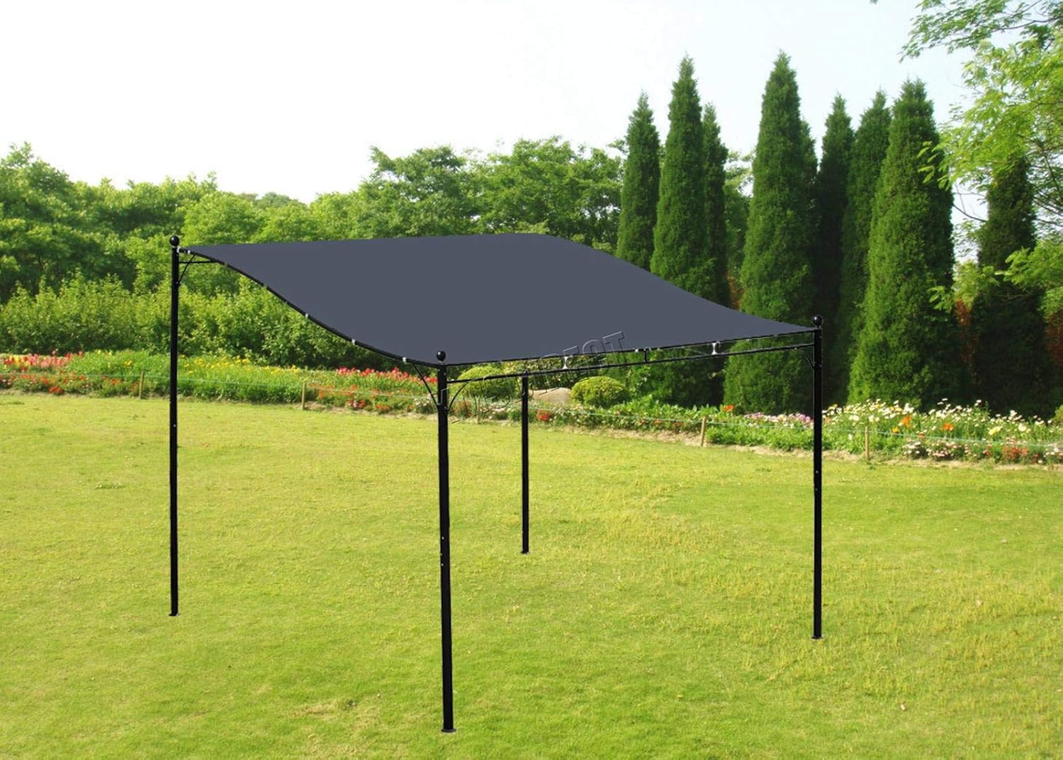 Westwood Metal Wall Mounted Gazebo Awning Patio Garden Outdoor Marquee Shelter Pergola Canopy Door Porch 3m X 2 5m Grey Garden Outdoors Awnings