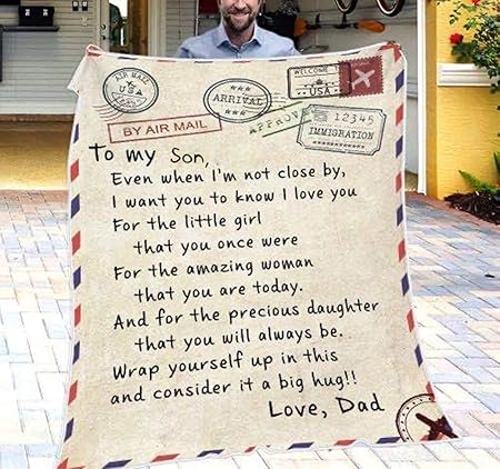 Kewing Messaggio Personalizzato Lettera Coperta Confortevole Pile Pausa Pranzo Blanke Il Grande Regalo Per Mamma Papa Figlio Figlia Amazon It Casa E Cucina