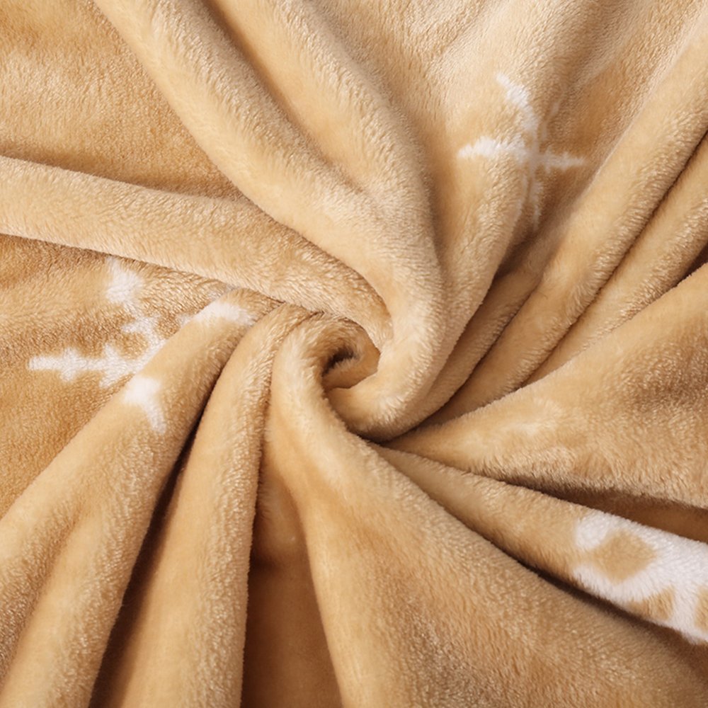 MYLUNE HOME Faux Fur Mink Fleece Blanket Throws Quilt with Snowflakes Pattern for Bedroom Living Rooms Sofa Full/Queen/King Size
