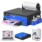 DXZ 2026 A4 DTF Printer with Roll Feeder-XP600 Doubled Printing Speed Compared to L1800 and L805,Built-in White Stirring System for DIY T-Shirt,2-Year Ink Included (Printer+Oven+Laptop)