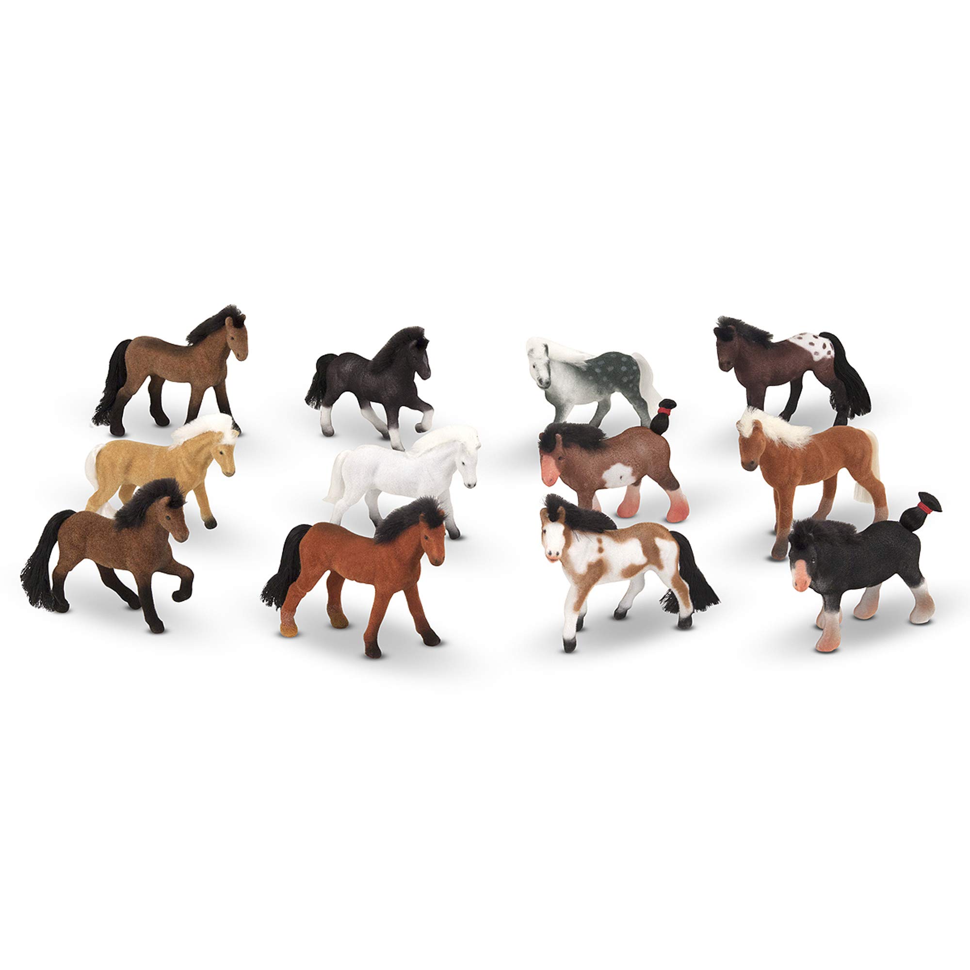 Melissa & Doug Pasture Pals Play Set (12 Collectible Horses with Wooden Barn-Shaped Crate)
