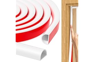 CYZARIZE 23ft Weather Stripping Door Seal, Silicone Door Seal Strip D Shaped Door Weather Stripping Self Adhesive Door Weather Stripping for Door Frame/Window (White 3/8"(W)×1/4"（T) ×23ft(L)