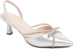 Jones New York Women's Pointed Toe Slingback Kitten Heels, Comfortable Dress Pumps with Adjustable Buckle, Elegant Low Heel S