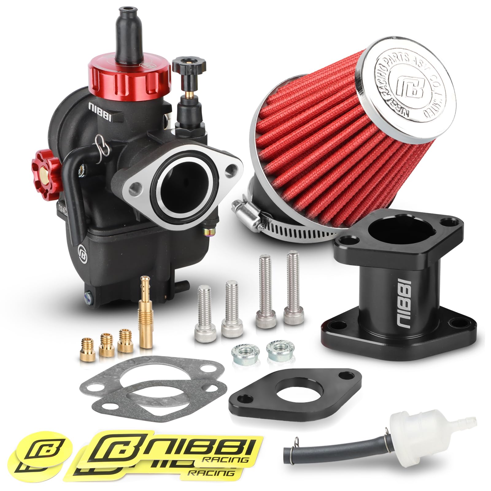 Photo 1 of NIBBI Carburetor Pefect for Predator 212,with Intake Manifold 48mm Air Filters,for Coleman,Predator 196cc 212cc 224cc Engine Performance Parts(Black)