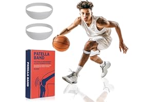 Quilax 2Pcs Patella Tendon Knee Strap, Silicone Patella Bands Basketball, Elastic Jumpers Knee Brace Fine Knee Bands for Knee Pain, Fixed Leg Patella Band Rings for Running Weightlifting (Gray)