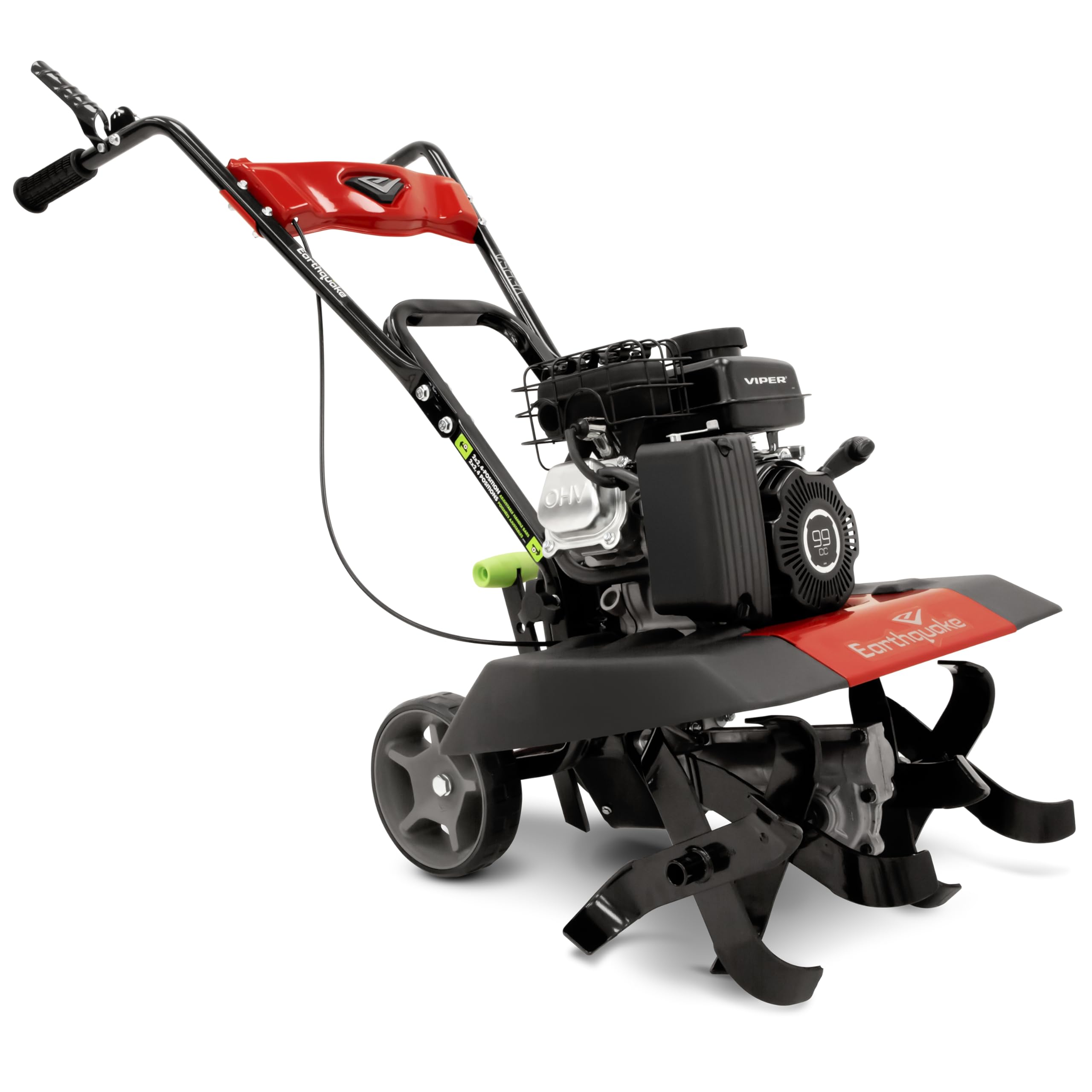 Photo 1 of Earthquake 25780 Versa Front Tine Tiller Cultivator with a 99cc 4-Cycle Viper Engine, 2-in-1 Tiller/Cultivator, Removable Side Shields, Toolless Adjustment, 5 Year Warranty
