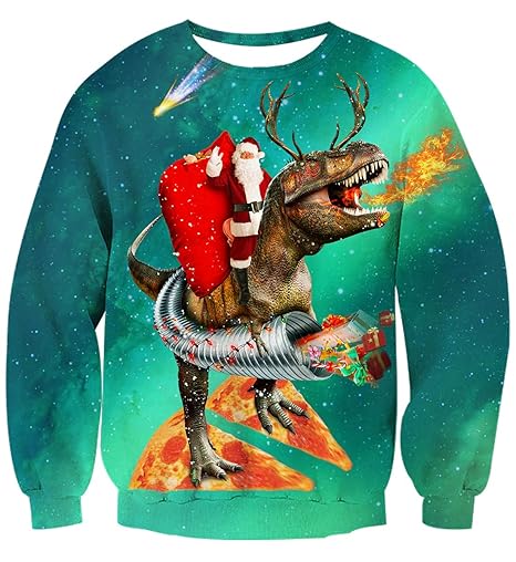 Fanient Unisex Funny Ugly Christmas Sweater Mens Sweatshirt Casual Long Sleeve Pullover Sweatshirt Jumpers