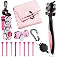 Liliful 12 Pcs Golf Accessories Kit, Include Golf Ball Bag with Hook Towel Tees Magnetic Ball Marker Divot Tool Cleaner Brush for Women Man Gifts
