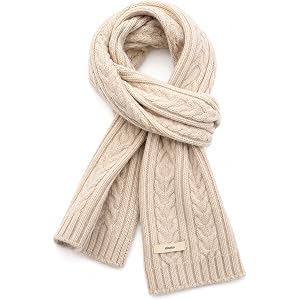 OVOY Soft Cable Kintted Scarf for Women Winter Neck Warmer 9''×66.9''